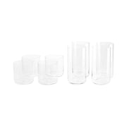 Fable Glassware Set - Includes 4 Tall Glasses and 4 Short Glasses - Lightweight, Dishwasher Safe, Glass Cups Bundle
