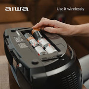 Aiwa Portable DVD Player, Crystal Clear Sound with Dual 3W Speakers and Bass Function, Featuring a 7" LCD Display, Bluetooth Connectivity, FM Radio, CD/DVD Playback