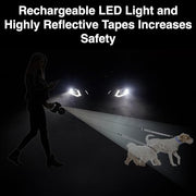 WIGZI Dual Doggie (2 DOG) Retractable Leash with Light (L.E.D), No Tangle 360 Technology, Independent Braking Each Dog up to 50lbs Each Dog with 10 ft Reflective Leads for Safety, Black & Gray Buttons
