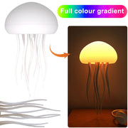 LED Cute Jellyfish Night Light, RGB Gradient Cute Jellyfish Bedside Lamp Voice Control Light Rechargeable - Type-C Table Lamp Bedside Lamp with Touch Sensor Lamp for Bedroom (Hanging)