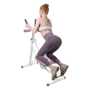 Ab Workout Machine, Dual Track Adjustable Abdominal Trainer with LED Monitor, 3 Level Core Toner Foldable Fitness Equipment with 330lb Load Capacity, Waist Cruncher for Home Gym Office Workout (Pink)