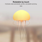 LED Cute Jellyfish Night Light, RGB Gradient Cute Jellyfish Bedside Lamp Voice Control Light Rechargeable - Type-C Table Lamp Bedside Lamp with Touch Sensor Lamp for Bedroom (Hanging)