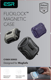 ESR for AirPods Pro 3 Case (2025), Compatible with Airpods Pro 3rd Generation Case (USB-C Cable), Effortless MagSafe, Drop-Proof Lock, Easy Open, Cyber Series, Titanium