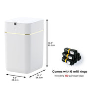 Airdeer Automatic Trash Can, 4 Gallon Self Sealing and Self-Changing Smart Trash Can, Motion Sensor, Touchless Garbage can with lid for Kitchen Bathroom Office, 6 Refill Rings(A1, Golden line)