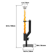 Smokeless Wood Pellet Patio Heater, Spiral Swirling Flame Glass Tube Fire Pit for Patio/Garden/Backyard, Anti-Tip Steel Base with Adjustable Feet, Outdoor Use Only