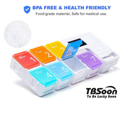 7 Day Medicine Pill Organizer, 4 Reminder Alarms, Loud Sound, 7 Large Compartments, Large Screen, Moisture-Proof, Dust-Proof, Travel Weekly/Daily Pill Box/Organizer/Case/Container/Dispenser, TBSoon
