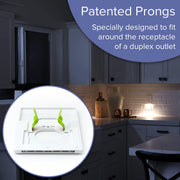 4 Pack - SnapPower GuideLight [For Duplex Outlets] - Replaces Plug-In Night Light - Electrical Receptacle Wall Plate With LED Night Lights - Auto On/Off Sensor - (Duplex, White)