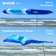 ShadeSock – The Ultimate Wind-Inflating Beach Shade – Silent, Non-Flapping Design, 8x10ft Auto-Directing Canopy – Light-Weight and Portable – Easy 2 Minute Set-Up