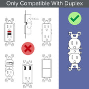 4 Pack - SnapPower GuideLight [For Duplex Outlets] - Replaces Plug-In Night Light - Electrical Receptacle Wall Plate With LED Night Lights - Auto On/Off Sensor - (Duplex, White)