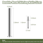 600 pcs Double-Headed Skirting Nails with 6 Sleeve Tools - Invisible Seamless Baseboard Installation Nails for Trim & Boards, 2-Sided Design (Value Pack)