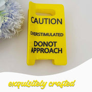 Overstimulated Caution Sign Hair Claw Clip, Funny Yellow Warning Hair Clip for Thick Hair,Gag Gift for Women, Friends (2PCS)