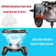 DELAM Mobile Game Controller for iPhone & Android, Pubg Mobile Controller with Cooling Fan, Phone Triggers for Gaming, Gaming Grip Joystick Gamepad Shoot Aim Keys for 4.7-6.5" Phone