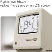 Bellatte Maclock WB-8 Retro Pixel Alarm Clock - 1984 Computer Style Desk Clock with Pixel LCD, Multiple Alarms, Calendar, Temperature, Adjustable Brightness, USB Desk Clock, Unique Tech Gift