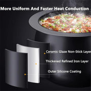 Portable Automatic Stir Fry Cooker, 2000W 6L Automatic Cooking Machine, One-Click Smart Start, Three Speed Adjustable, 360° Automatic Rotation, for Stir Frying, Stewing
