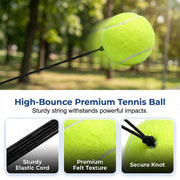 HISKI Tennis Balls Training Baseboard, Tennis Rebounder with Weighted Base, Tennis Trainer Balls with String, Tennis Trainer Rebound Ball Set, Solo Practice Reaction Kit/Ball (Blue*1PC)