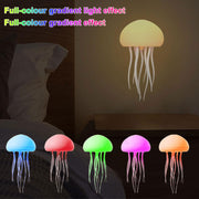 LED Cute Jellyfish Night Light, RGB Gradient Cute Jellyfish Bedside Lamp Voice Control Light Rechargeable - Type-C Table Lamp Bedside Lamp with Touch Sensor Lamp for Bedroom (Hanging)