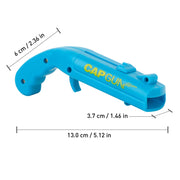 bottle cap shooting gun - Fun bottle opener tool launches bottle caps for parties, barbecues, and bar games (red-black-grey)