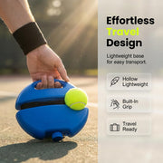 HISKI Tennis Balls Training Baseboard, Tennis Rebounder with Weighted Base, Tennis Trainer Balls with String, Tennis Trainer Rebound Ball Set, Solo Practice Reaction Kit/Ball (Blue*1PC)