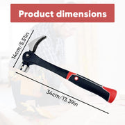 Forged Steel Claw Hammer with Magnetic Nail Starter & Shock-Absorbing Grip - Heavy Duty Framing, Carpentry, and DIY Tool