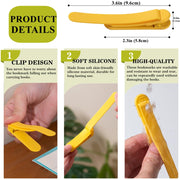 4pcs Silicone Automatic Bookmark - Cute Unique Book Markers, Smart Bookmarks Clip for Women, Men & Kids - Stay in Place, Follow as You Read