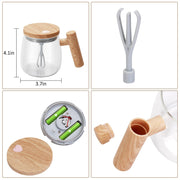 Luismia Glass Self Stirring Coffee Mug Auto Self Stirring Cup 400ML Self Mixing Mug with Lid & Handle To Stir Coffee Milk Powder(Need 2*AAA Battery) (Clear)
