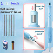 Inclock Handwriting thick mechanical pencils with grip: 2.0MM HB Pencil for kids with 14 leads (6 pack)