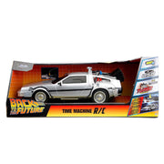 Jada Toys - Back to The Future RC Car, Time Machine, Remote Controlled Vehicle with Turbo and Light Function, Up to 10 km/h, USB Charging Function, 28 cm, for Children from 6 Years, 253256004
