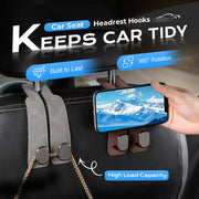 DSACL 2 Pcs Car Seat Back Storage Hook, 2026 New Heavy Duty Headrest Hooks for Car, Durable Car Seat Hooks Holder Organizer for Purse Bags Handbags Interior Accessories (Black)