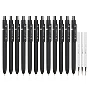 STAGEEK Black Gel Pens, 12Pcs Fine Point Smooth Writing Pens with 3 Extra Refills, Quick Dry Black Ink Pens for Journaling, Office, Note Taking, School Supplies, Nurse Aesthetic(Black)