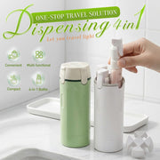 4-in-1 Travel Dispenser Bottle, 2026 Upgraded Travel Size Container, Portable Toiletry Container for Carry On, Travel Dispenser Bottle for Shampoo Lotion Conditioner Cream (Green)