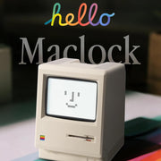 Bellatte Maclock WB-8 Retro Pixel Alarm Clock - 1984 Computer Style Desk Clock with Pixel LCD, Multiple Alarms, Calendar, Temperature, Adjustable Brightness, USB Desk Clock, Unique Tech Gift