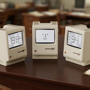 Bellatte Maclock WB-8 Retro Pixel Alarm Clock - 1984 Computer Style Desk Clock with Pixel LCD, Multiple Alarms, Calendar, Temperature, Adjustable Brightness, USB Desk Clock, Unique Tech Gift