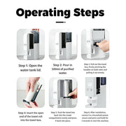 5-10s Fast Hot Towel Dispenser, 55°C (131°F) Constant Temp, 500ml Tank, Auto-Dry & Safe, Portable for Spa, Facial, Bathroom & Home (Hot Towel Heater with 2 Rolls of Towels)