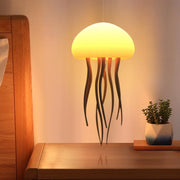 LED Cute Jellyfish Night Light, RGB Gradient Cute Jellyfish Bedside Lamp Voice Control Light Rechargeable - Type-C Table Lamp Bedside Lamp with Touch Sensor Lamp for Bedroom (Hanging)