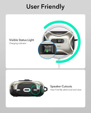 ESR for AirPods Pro 3 Case (2025), Compatible with Airpods Pro 3rd Generation Case (USB-C Cable), Effortless MagSafe, Drop-Proof Lock, Easy Open, Cyber Series, Titanium