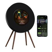 MorningBlues Record R1 Vinyl-Style Bluetooth Speaker, 2.1 Stereo Hi-Fi, Album Art Animation with Dynamic Mood Lyrics, Wi-Fi & Bluetooth, Home Audio & Décor