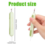 2 in 1 Needle Threader Seam Ripper, Integrated Seam Remover & Needle Threading Tool Seam Opener Sewing Device for Hand Sewing Crafting Knitting Cross Stitch Quilting Supplies (Green)