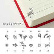 Midori 12851006 Diary, 5 Year Consecutive Door, Red