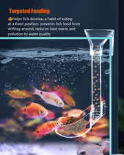 KINGYEENUO Shrimp Feeding Dish Set, Aquarium Fish Feeder Tube Kit with Feeding Ring, Cleaning Brush, Fish Tank Feeding Tube for Fish Tank
