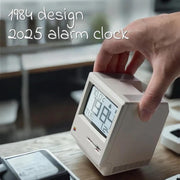 Bellatte Maclock WB-8 Retro Pixel Alarm Clock - 1984 Computer Style Desk Clock with Pixel LCD, Multiple Alarms, Calendar, Temperature, Adjustable Brightness, USB Desk Clock, Unique Tech Gift