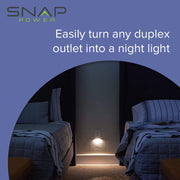 4 Pack - SnapPower GuideLight [For Duplex Outlets] - Replaces Plug-In Night Light - Electrical Receptacle Wall Plate With LED Night Lights - Auto On/Off Sensor - (Duplex, White)