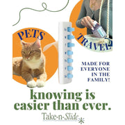 TAKE-N-SLIDE Peel and Stick Reusable for 12 + Refills, Pill/Medication/Vitamin/Pet Med Tracker & Reminder, Attach to Your Bottle, Organizer-Free, Curved‑Back (White, 2-Pack)