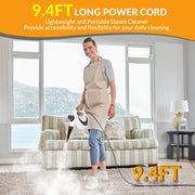 Handheld Pressurized Steam Cleaner with 12 pcs Accessories, Steamer for Cleaning, Steam Cleaner for Home Use, Steamer for Cleaning Car, Furniture, Floor, Upholstery, Grout and Tile, Deep Gray