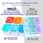 7 Day Medicine Pill Organizer, 4 Reminder Alarms, Loud Sound, 7 Large Compartments, Large Screen, Moisture-Proof, Dust-Proof, Travel Weekly/Daily Pill Box/Organizer/Case/Container/Dispenser, TBSoon
