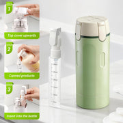4-in-1 Travel Dispenser Bottle, 2026 Upgraded Travel Size Container, Portable Toiletry Container for Carry On, Travel Dispenser Bottle for Shampoo Lotion Conditioner Cream (Green)