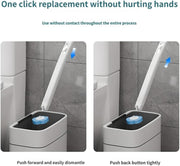 Disposable Toilet Brush, Disposable Toilet Cleaner, Powerful Cleaning, Extended Handle for Toilet Bowl Cleaners,Bathroom Cleaning, Bathtub (24, Gray)