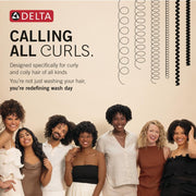 Delta VersaCurl Detangling Handheld Shower Head Tool for Curly Hair with 3 Curl Defining Brush Inserts Included, Detangler Brush Hand Shower with Hose, Champagne Bronze 74B430CZ