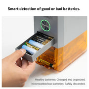 OLIGHT Ostation X Battery Charger Exclusively for Rechargeable AA NiMH Comes with 32 Batteries, 3 in 1 Design, Charging&Testing&Storage, No Polarity Check Needed, Bad Battery Detection, APP Control