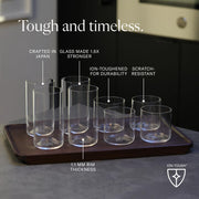 Fable Glassware Set - Includes 4 Tall Glasses and 4 Short Glasses - Lightweight, Dishwasher Safe, Glass Cups Bundle