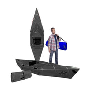 Tucktec 8' Jr. Foldable Kayak - 225 lb. Capacity, 2-Minute Set Up, Lightweight & Portable Kayaks - Made in USA - Black